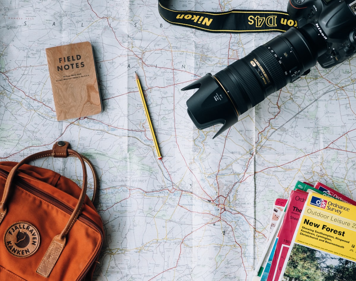 Traveler reviewing a map while planning a custom trip